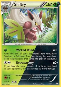 Shiftry Pokemon card from Steam Siege