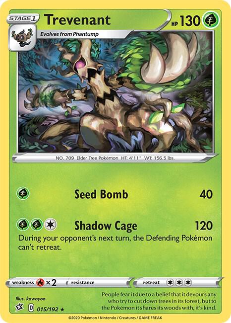 Trevenant Pokemon card from SWSH02: Rebel Clash