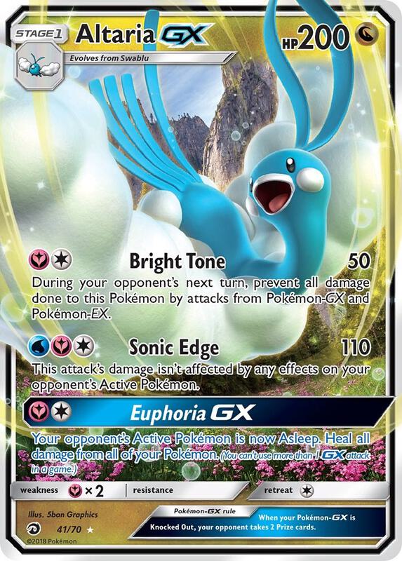 Altaria GX Pokemon card from Dragon Majesty