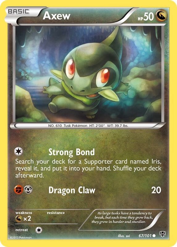 Axew Pokemon card from Plasma Blast