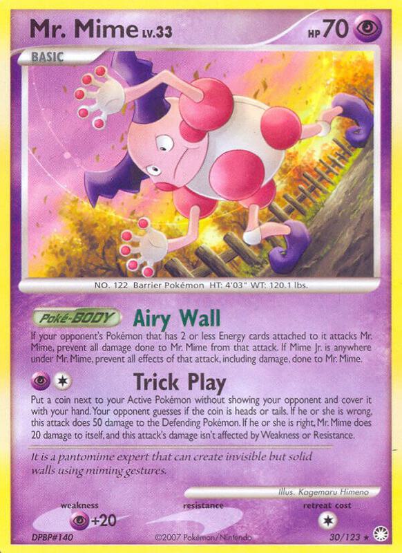 Mr. Mime Pokemon card from Mysterious Treasures