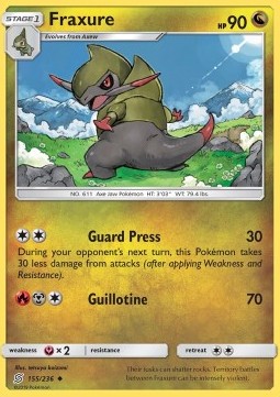 Fraxure Pokemon card from Unified Minds