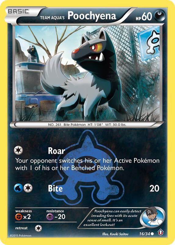 Team Aqua's Poochyena Pokemon card from Double Crisis