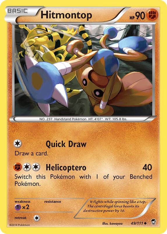 Hitmontop Pokemon card from XY - Furious Fists