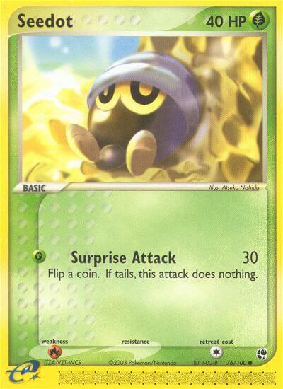 Seedot Pokemon card from Sandstorm