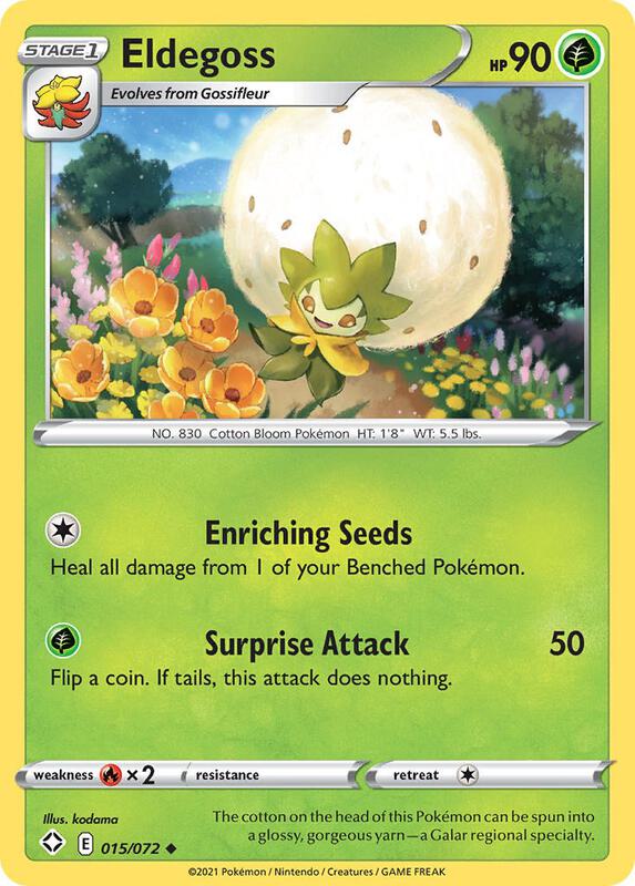 Eldegoss Pokemon card from Shining Fates