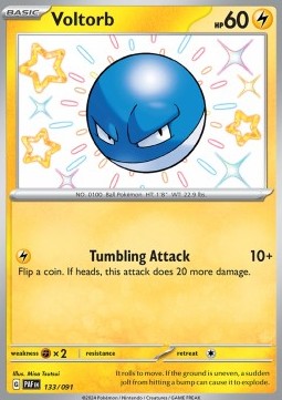 Voltorb Pokemon card from Paldean Fates