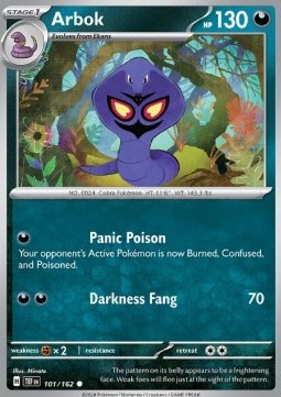 Arbok Pokemon card from Temporal Forces