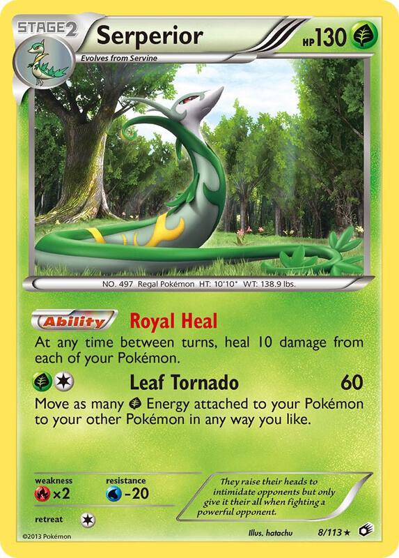 Serperior Pokemon card from Legendary Treasures