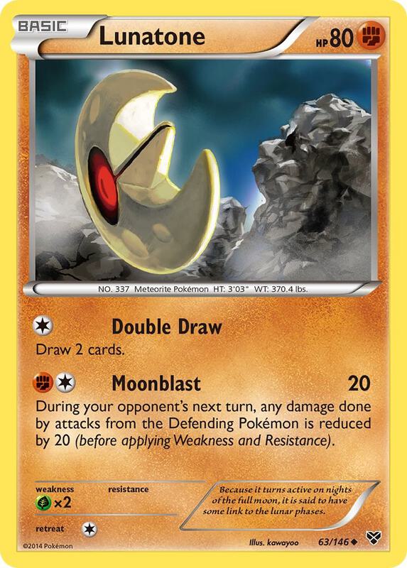 Lunatone Pokemon card from XY Base Set