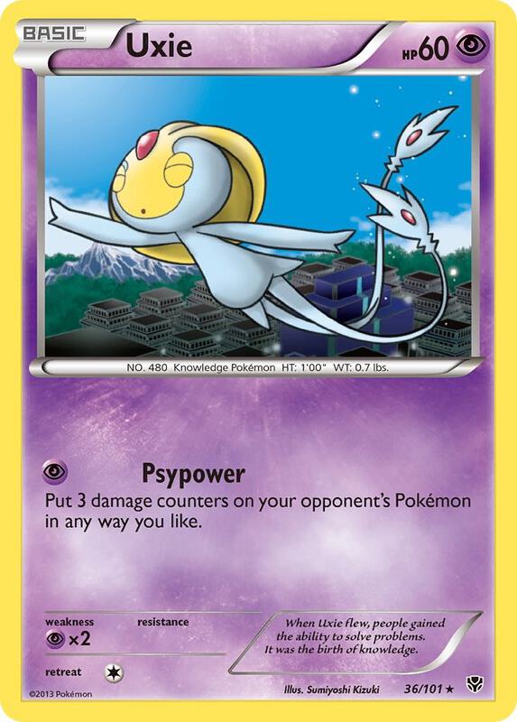 Uxie Pokemon card from Plasma Blast