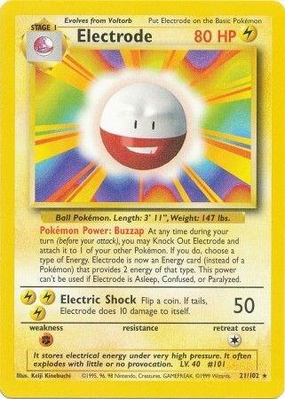 Electrode Pokemon card from Base Set