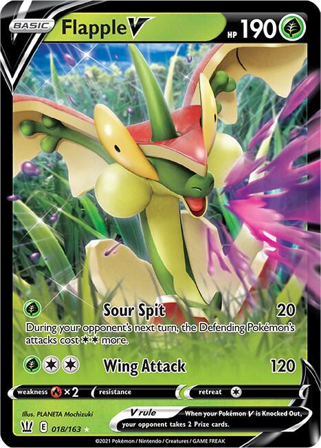 Flapple V Pokemon card from SWSH05: Battle Styles