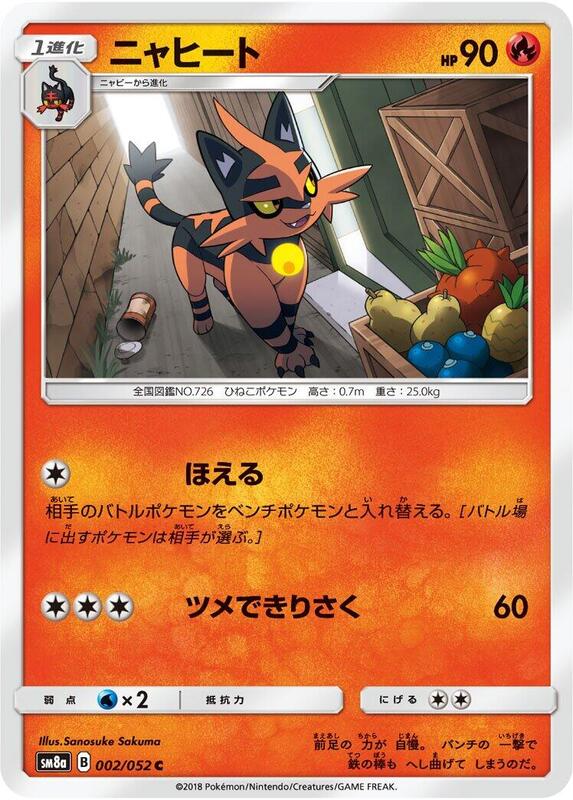 Torracat (Japanese) Pokemon card from SM8a: Dark Order
