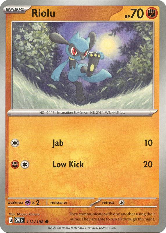 Riolu Pokemon card from SV01: Scarlet & Violet Base Set