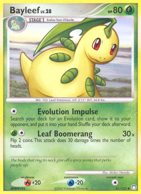 Bayleef Pokemon card from Mysterious Treasures