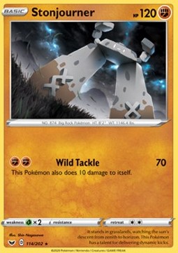 Stonjourner Pokemon card from Sword Shield