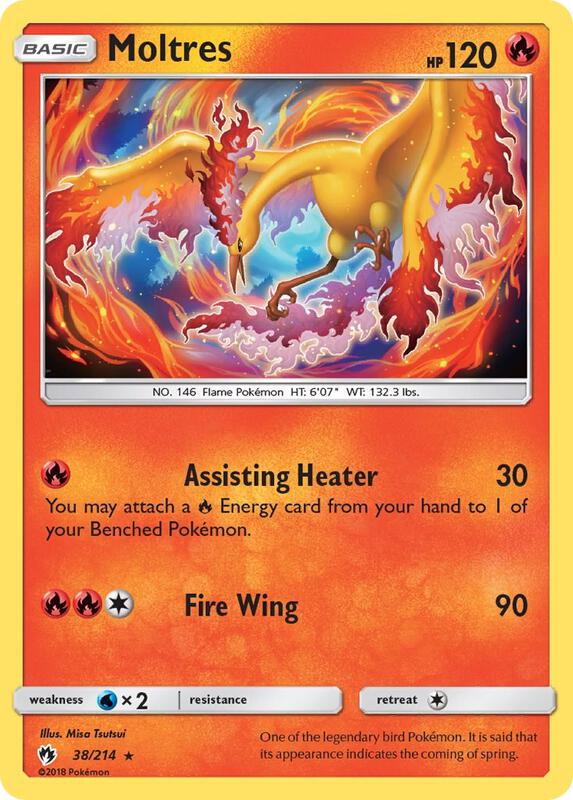 Moltres Pokemon card from SM - Lost Thunder