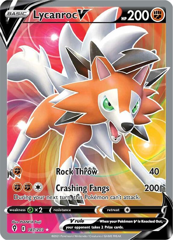 Lycanroc V (Full Art) Pokemon card from SWSH07: Evolving