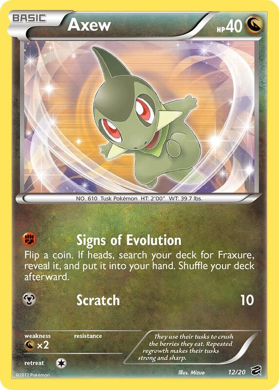 Axew (12) Pokemon card from Dragon Vault