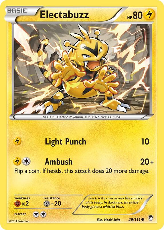 Electabuzz Pokemon card from XY - Furious Fists