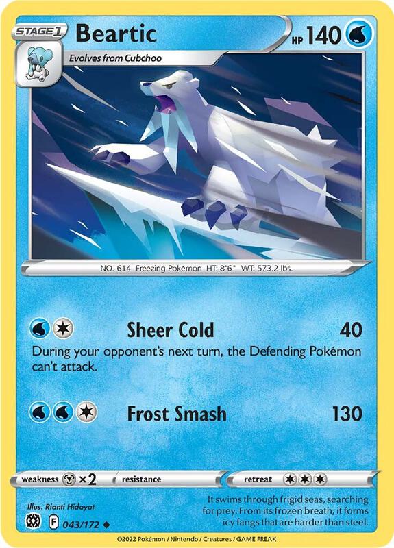 Beartic Pokemon card from SWSH09: Brilliant