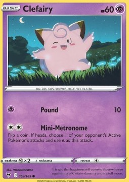 Clefairy Pokemon card from Vivid Voltage