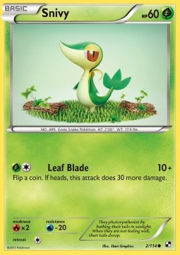 Snivy Pokemon card from Black White