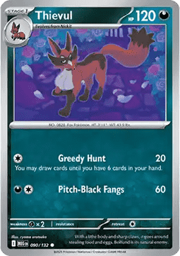 Thievul Pokemon card from Mega Evolution