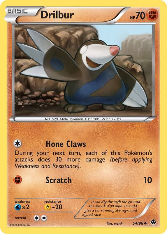 Drilbur (54) Pokemon card from Emerging Powers
