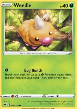 Weedle Pokemon card from Vivid Voltage