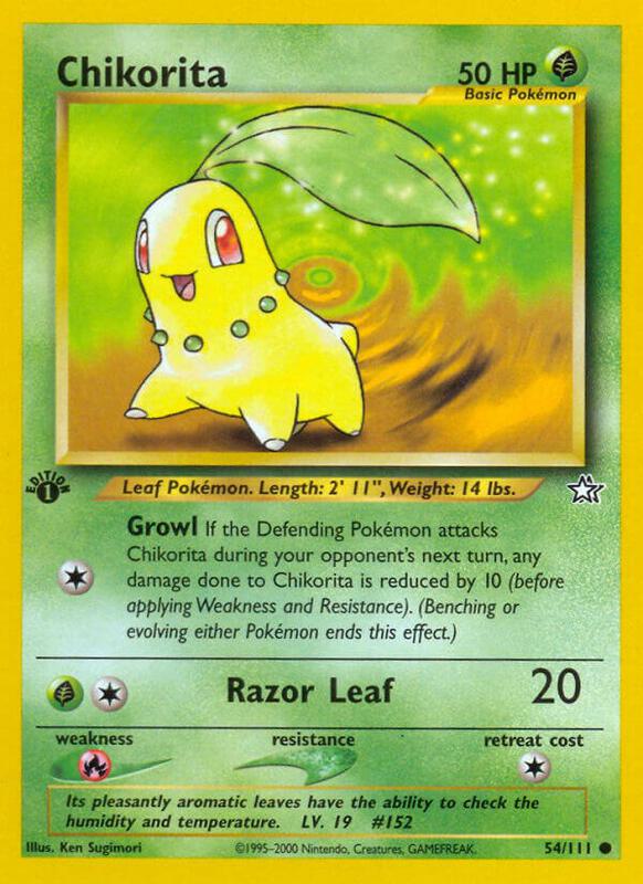 Chikorita (54) Pokemon card from Neo Genesis