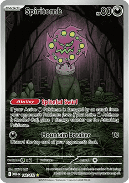 Spiritomb Pokemon card from Mega Evolution