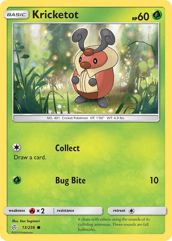 Kricketot Pokemon card from SM - Cosmic Eclipse