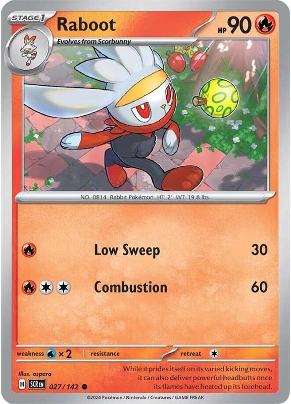 Raboot Pokemon card from SV07: Stellar Crown