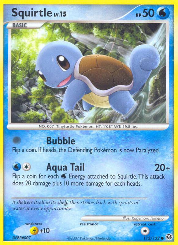 Squirtle Pokemon card from Secret Wonders