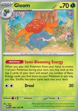 Gloom Pokemon card from 151