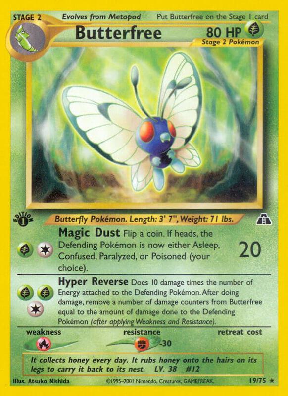 Butterfree Pokemon card from Neo Discovery