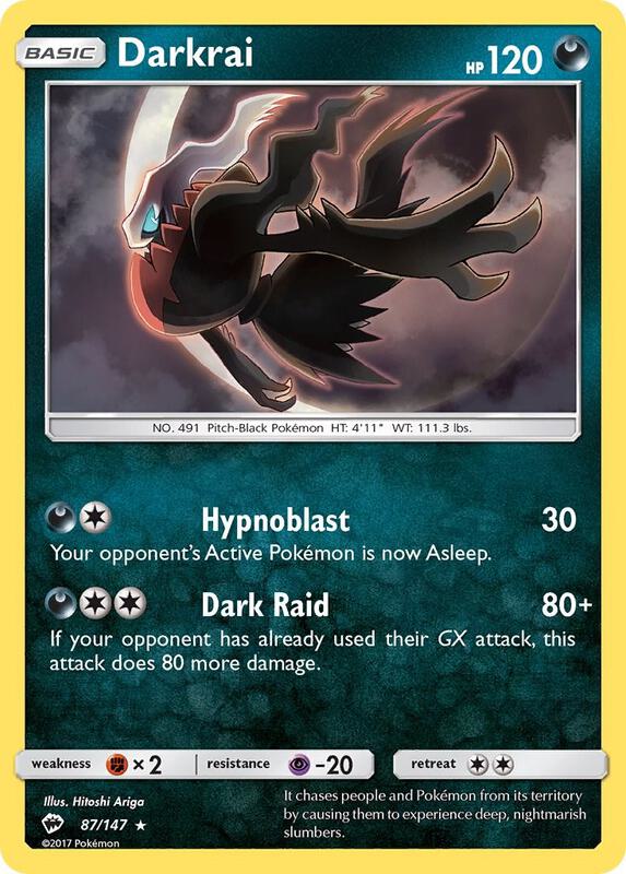 Darkrai Pokemon card from SM - Burning Shadows