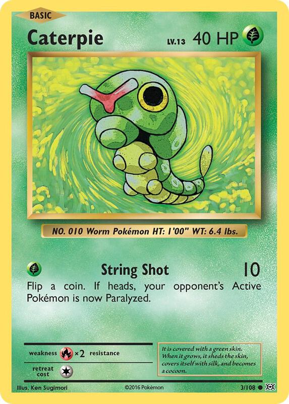 Caterpie Pokemon card from XY - Evolutions