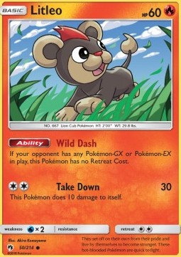 Litleo Pokemon card from Lost Thunder