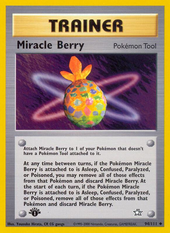 Miracle Berry Pokemon card from Neo Genesis