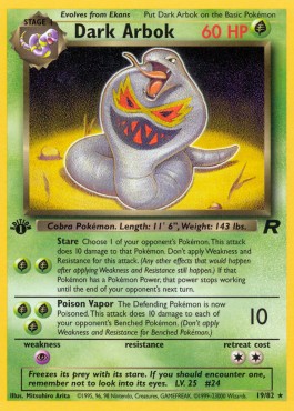 Dark Arbok Pokemon card from Team Rocket