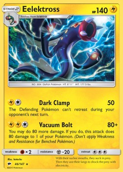 Eelektross Pokemon card from Burning Shadows