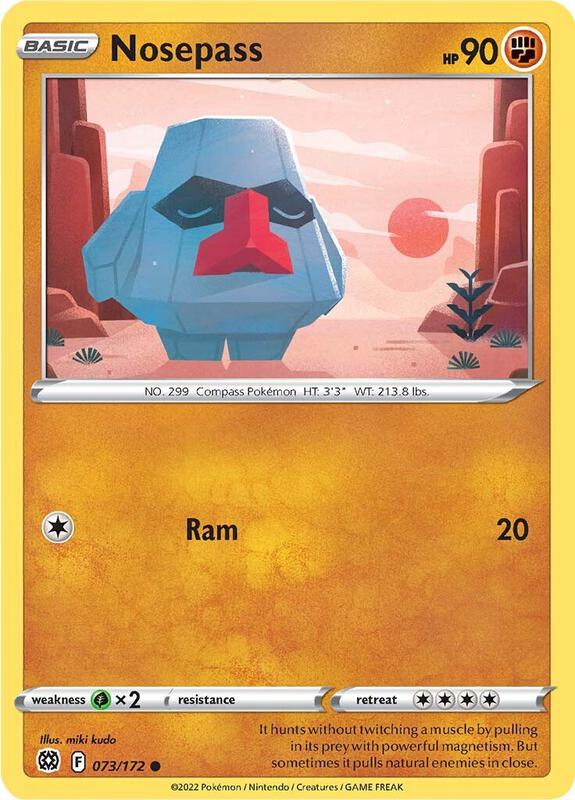 Nosepass Pokemon card from SWSH09: Brilliant