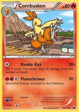 Combusken Pokemon card from Dark Explorers