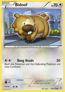 Bidoof Pokemon card from Dragons Exalted