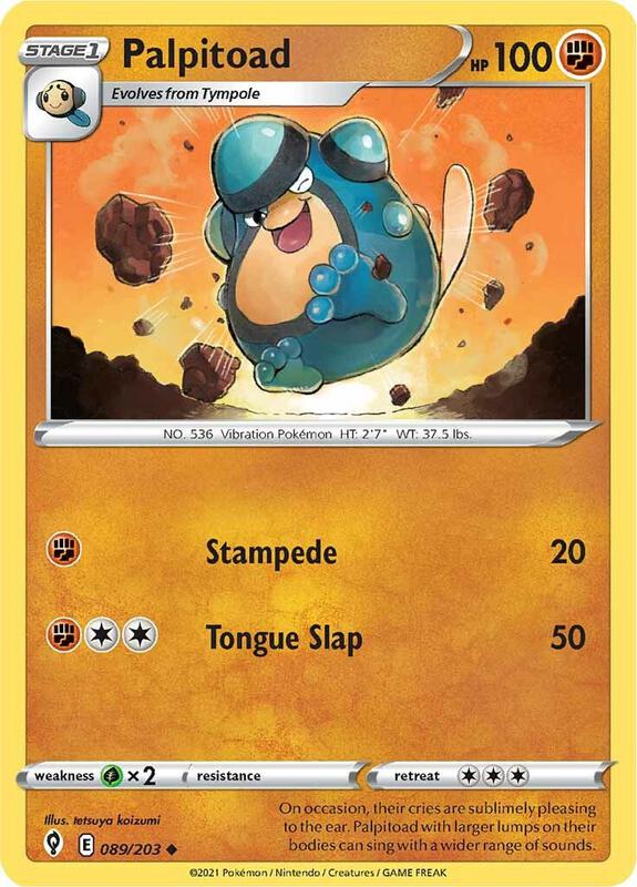 Palpitoad Pokemon card from SWSH07: Evolving Skies