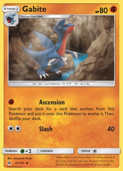 Gabite Pokemon card from Forbidden Light