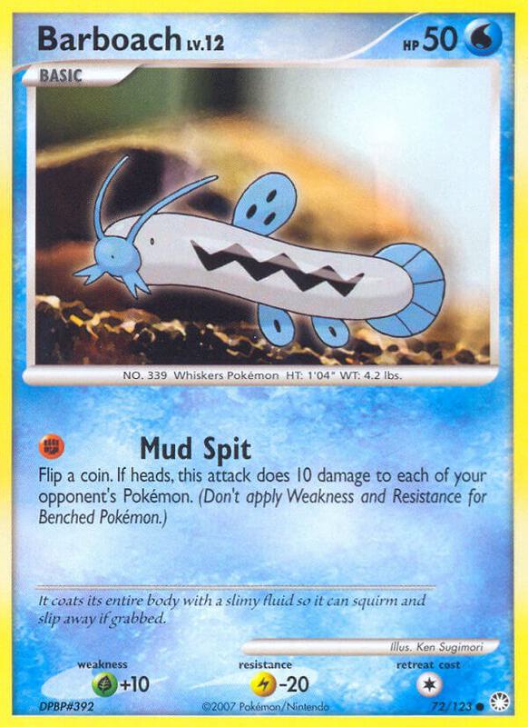 Barboach Pokemon card from Mysterious Treasures